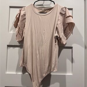 Elegant Ruffle Sleeve Women’s Top - Cream